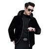 Men's Full Mink Fur Lapel Jacket - Winter Thick Faux Fur Coat