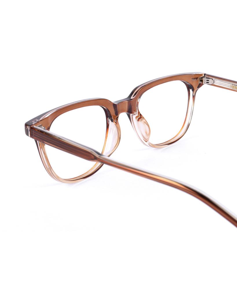 Hangeul Square Horn-Rimmed Two-Tone Brown