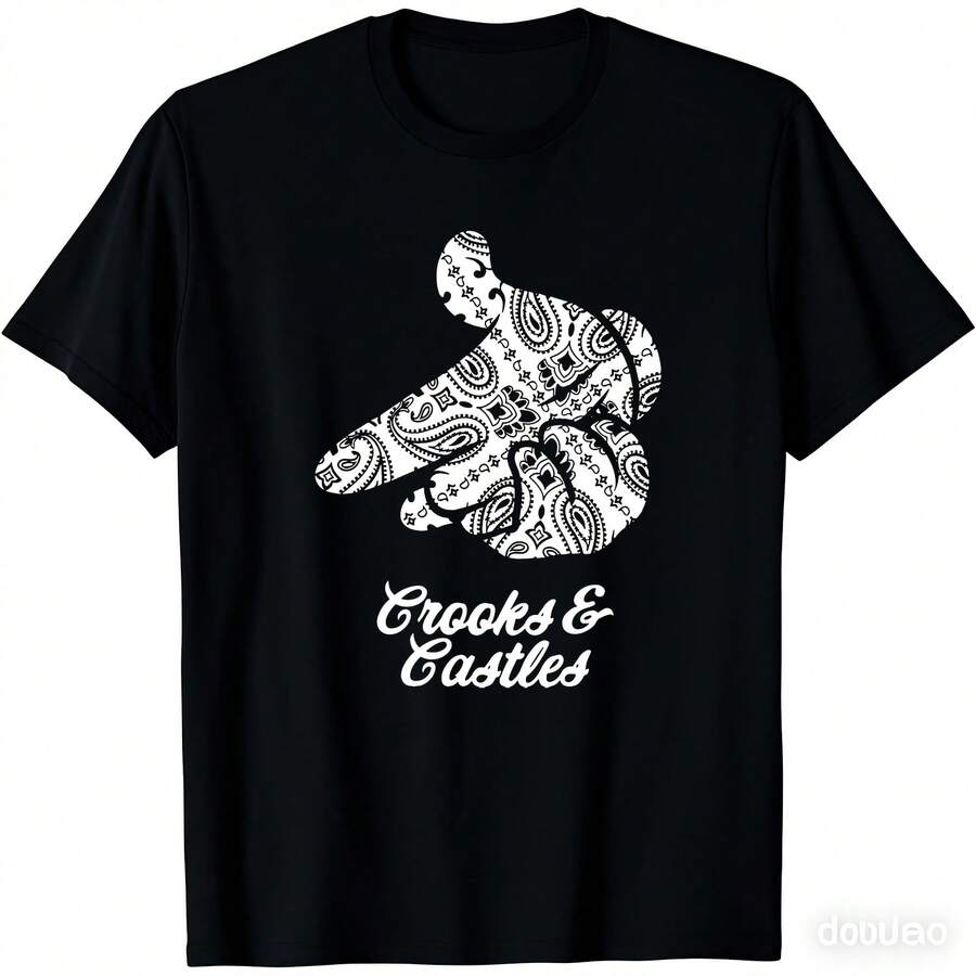 Unisexs Crooks And Castles Black TShirt With Logo Peace Sign Design XL Size Streetwear Crew Neck S