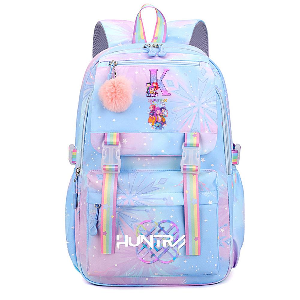 Niedlicher K-Pop Dämonenjäger Aufdruck Große Kapazität Wasserdichter Rucksack Teenger Schüler Mädchen Junge Schultasche Buchtasche Damen Reisetasche