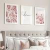 3pcs/set Unframed Pink Canvas Modern Art Poster, Romantic Fashion Set Print, Ideal Gift for Bedroom Living Room Corridor Wall Ar