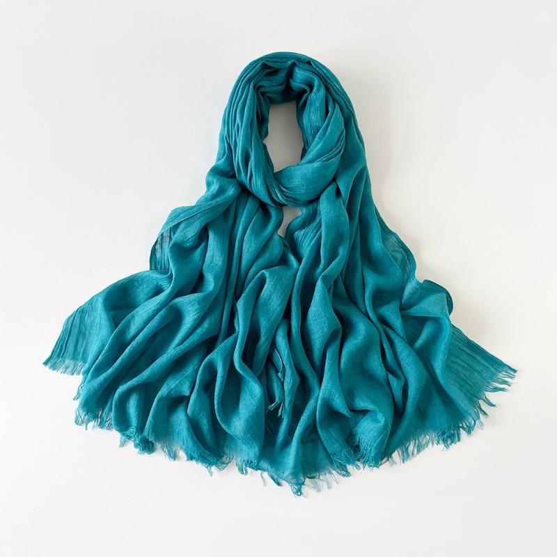 Solid color scarf shawl fashion literary cotton and linen scarf red silk scarf women's desert travel shawl