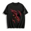 Vintage Dark Style Mythical Divine Bird Print Trendy Casual T-Shirt Pure Cotton T-shirt