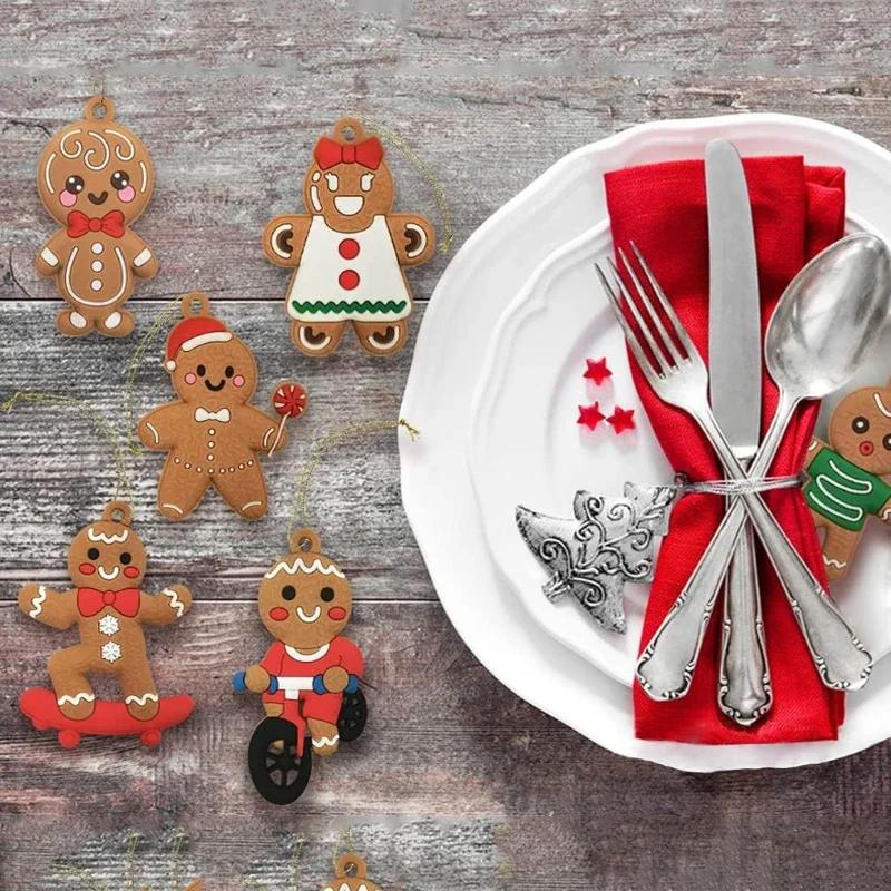 12pcs Sport Gingerbread Man Pendants Christmas Tree Hanging Ornament 2026 Xmas Noel Navidad Home Decoration New Year Gift 2026