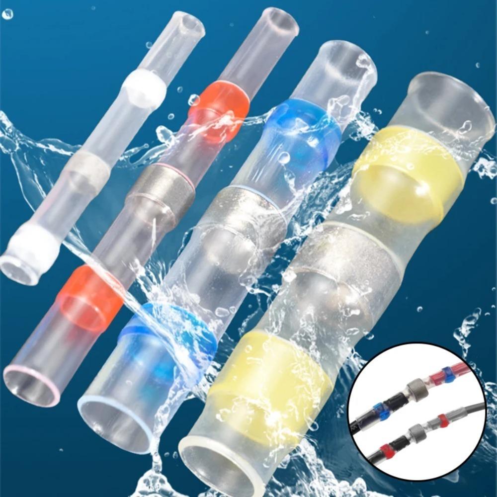 50/100 Pcs Boxed Solder Seal Wire Connectors Heat Shrink Insulated Electrical Wire Terminals Butt Splice Connector Waterproof