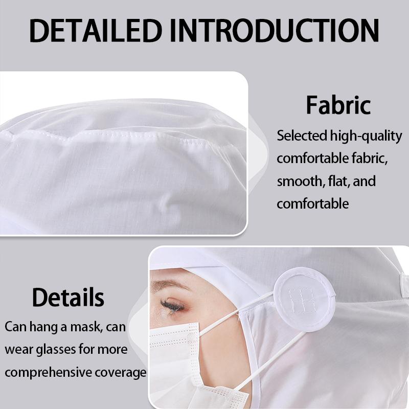 Food Factory Work Hat Dust-Proof Workshop Catering Hat Canteen Work Hat белый