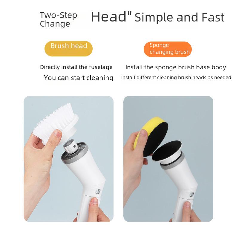 New Telescopic Electric Cleaning Brush: Long-Handle, No-Bend, Rotating Mop for Easy Cross-Border Cleaning