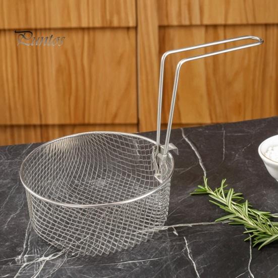 Heat Resistant Mesh Strainer Stainless Steel Frying Basket, with Handle, Strainer, Durable Basket Multi Use Deep Fryer Tool, for Kitchen Chips