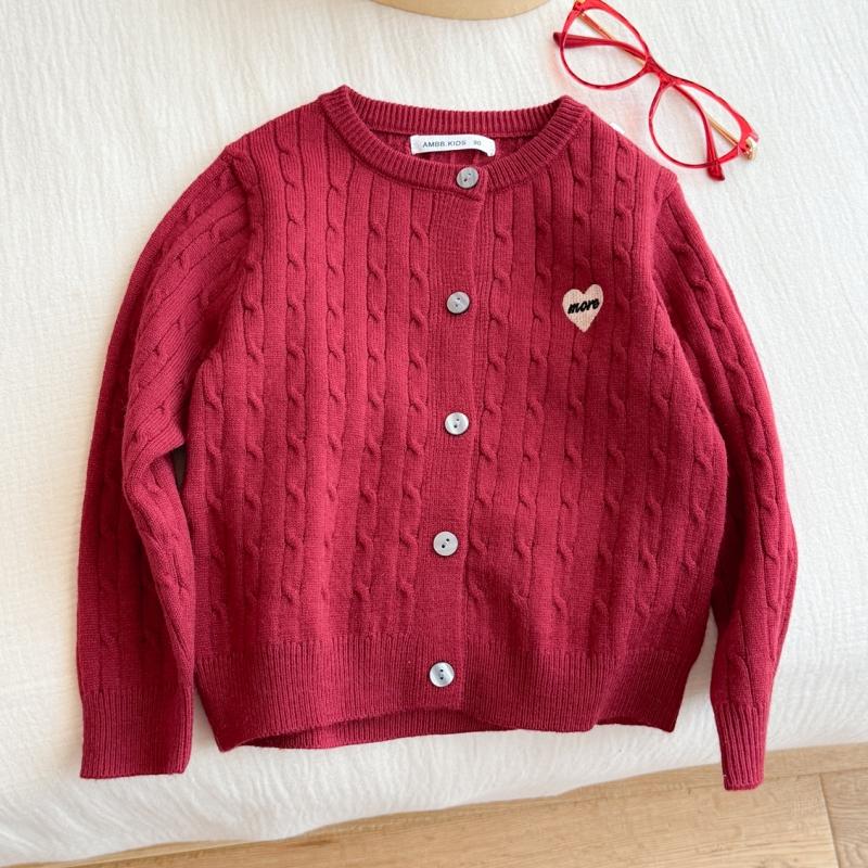 

Дитячий одяг Середній та Маленький Для Дівчаток Дитячий Кручений Светр Закордонний Повсякденний Любов В язаний Кардиган Піджак Светр для Дівчаток 140 червоний