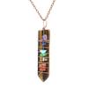 Hand-Wound Colorful Gravel Natural Stone Crystal Powder Spar Sword-Shaped Pendant Necklace N507