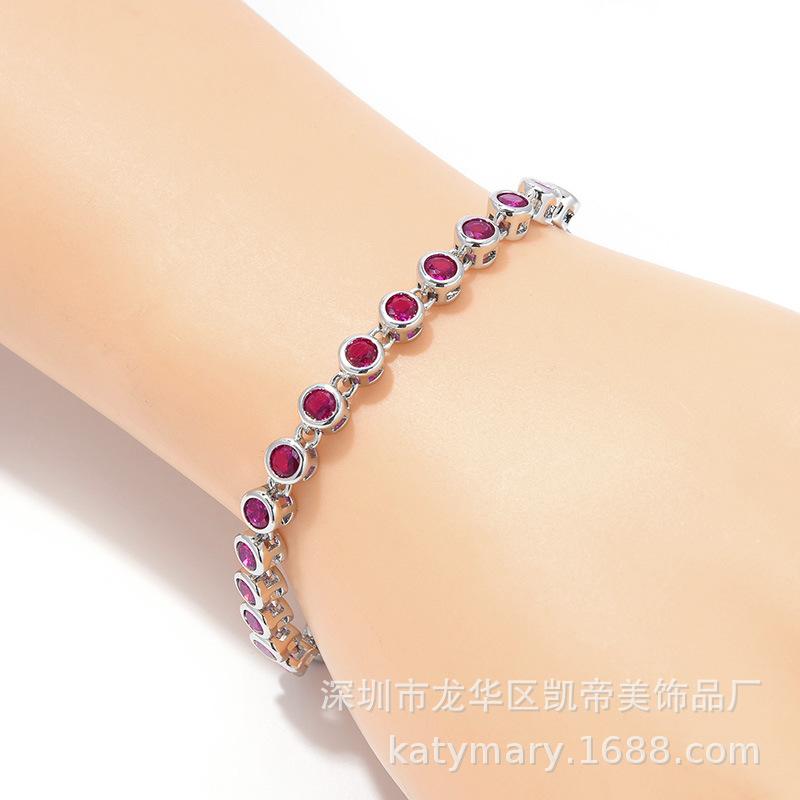 Pretty Girl Round Seamless Bottom Inlaid Zircon Bracelet Design Platinum-Plated Jewelry Women'S Jewelry Spot