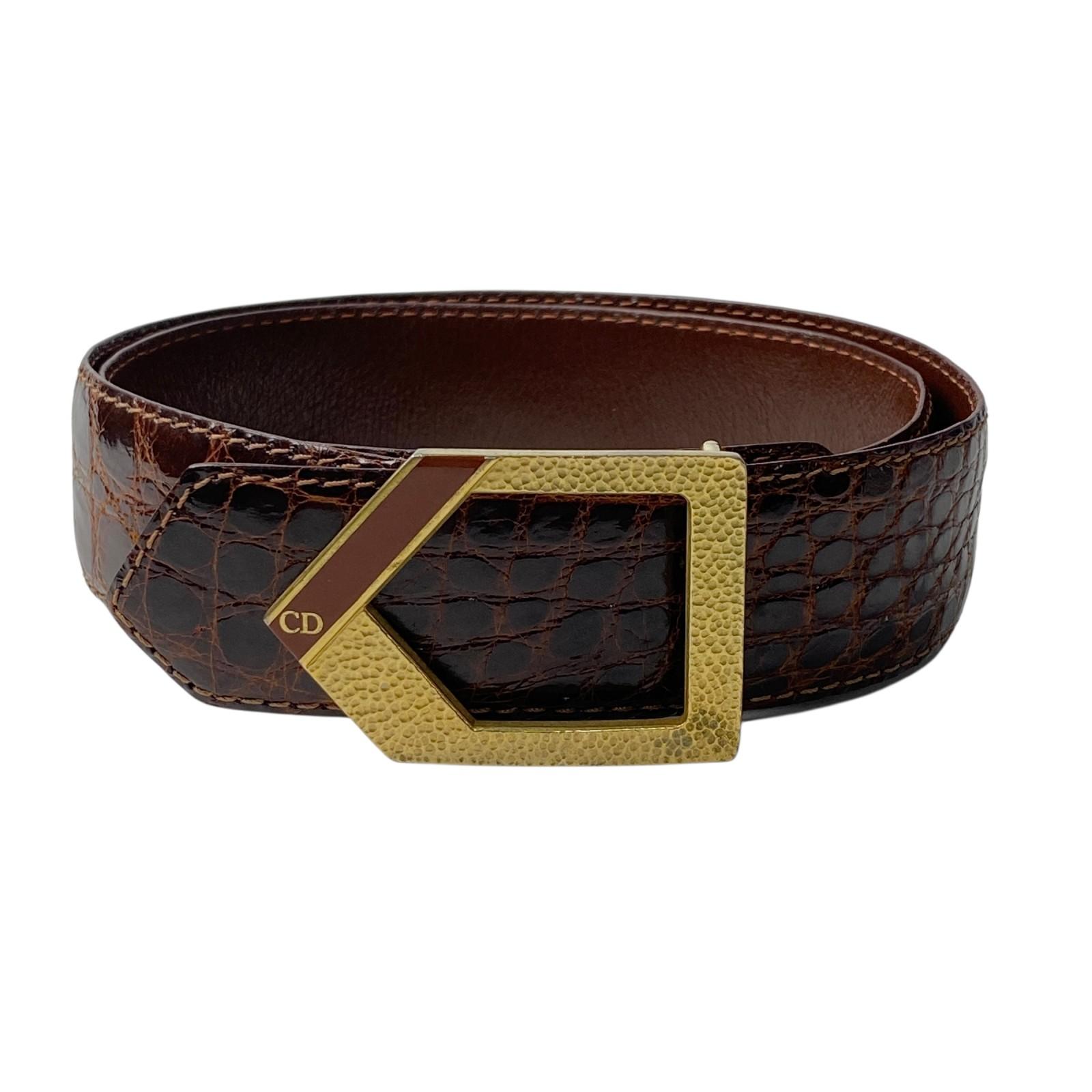 

Used Christian Diorbelt Brown leather Women