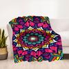 Colorful Mandala Pattern Phone WallpaperBlanket Flannel Throw Blanket for Sofa, Bed, Travel, Camping, Office, Couch, Chair, And Bed Gift for