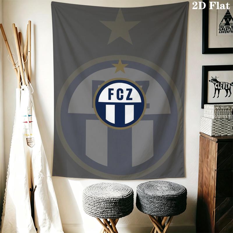 Fc Zrich Wall Tapestry Aesthetic Wall Hanging Printed Fabric Blanket Decorative Tapestries for Bedroom Living Room Home Decor
