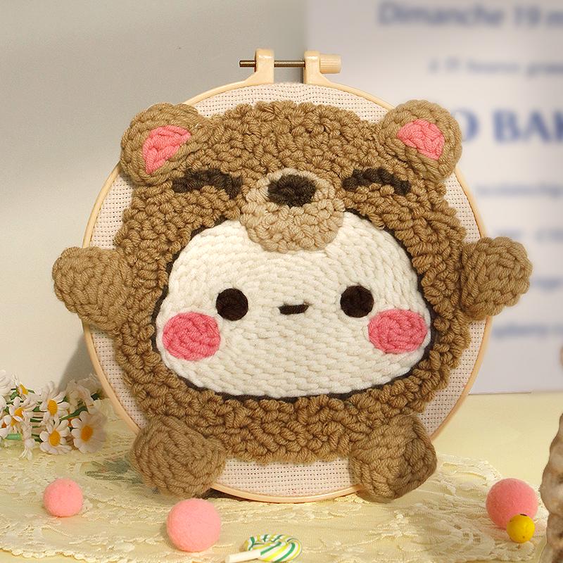 DIY Russian Punch Needle Kit: Couple Ornament Wool Painting Set