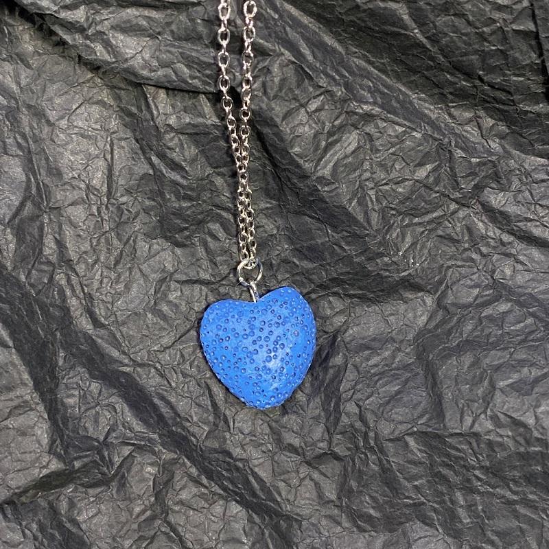 

Длинное ожерелье из лавового сердца Ожерелье из лавового камня Минималистское ожерелье из лавового сердца серебряный