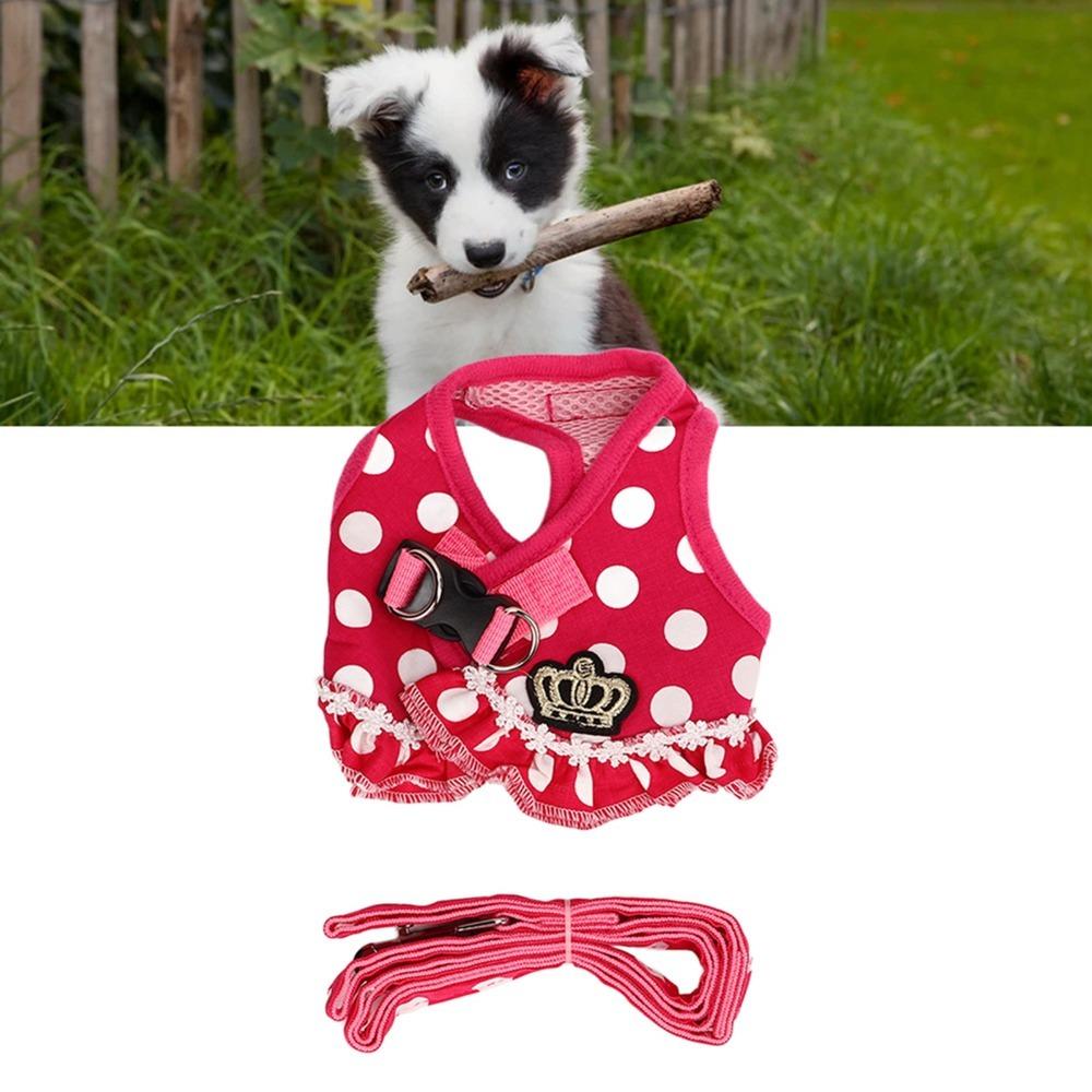 Soft Webbing Small Dog Vest Harness Pink Tone Pet Walking Harness Pet Daily Outing