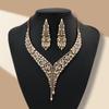 High Wedding Jewelry Full Diamond Bridal Dress Noble Necklace Earrings Jewelry Set