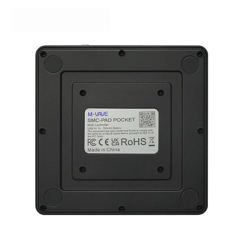 SMC-PAD Pocket Black Wireless MIDI Controller W/ 16 Strike Pads USB-C Interface Design Small Midi Pad Keyboard Controller