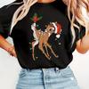 Ladies Bambi Christmas Tshirt All Season Pure Cotton Casual Fashion Suitable for Both Unisex and Women