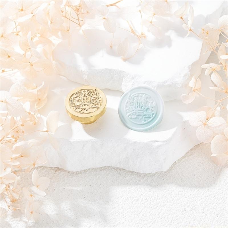QX2E Flower Pattern Wax Stamp Head Replacement for Wedding Invitation Gift Card, Valentine Card Festival Gift Card Decoration