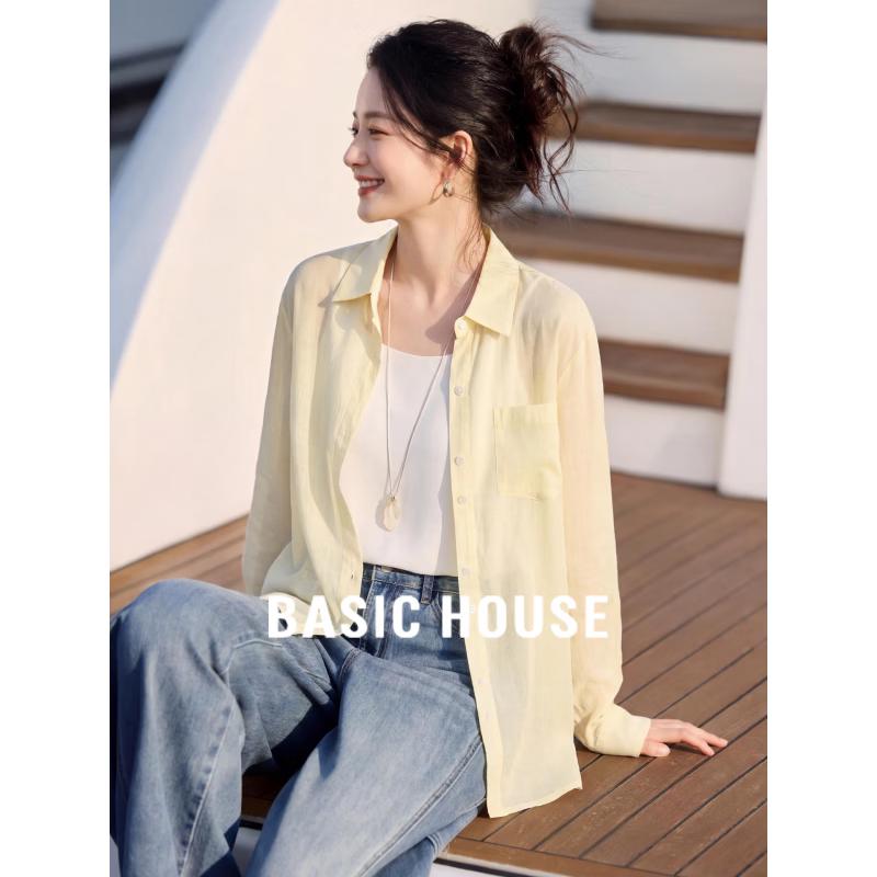 

Базовая женская рубашка Basic House из смесовой ткани тенсел с защитой от солнца M