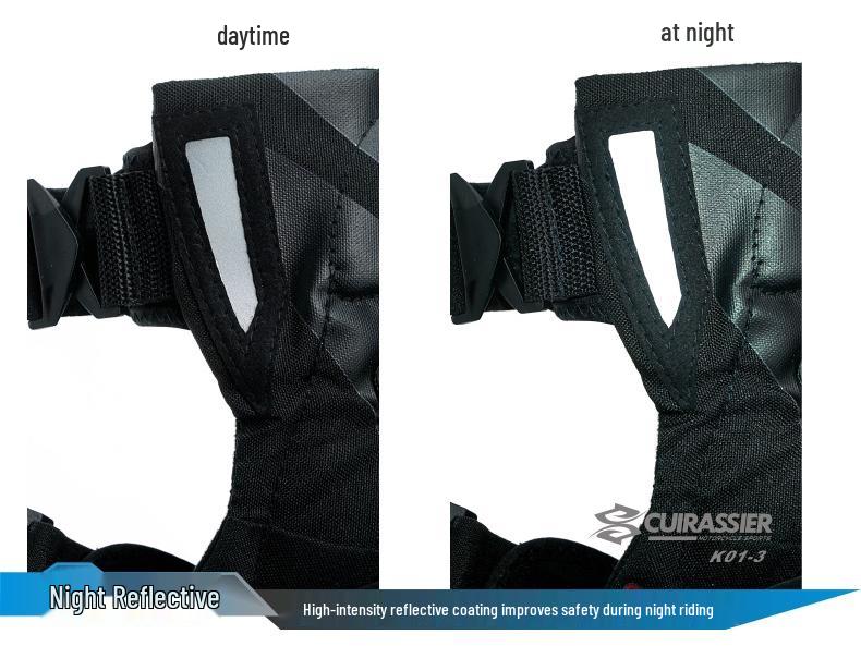 CUIRASSIER Motorcycle Knee Pads Off-Road Leg Guards, Knight Protective Gear, Model K01-3, Navy Blue