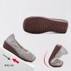 New Genuine Leather Wedged Sandals Women's Breathable Summer Autumn Shoes Elderly Woman Slip On Shallow Moccasins Ladies Sandal