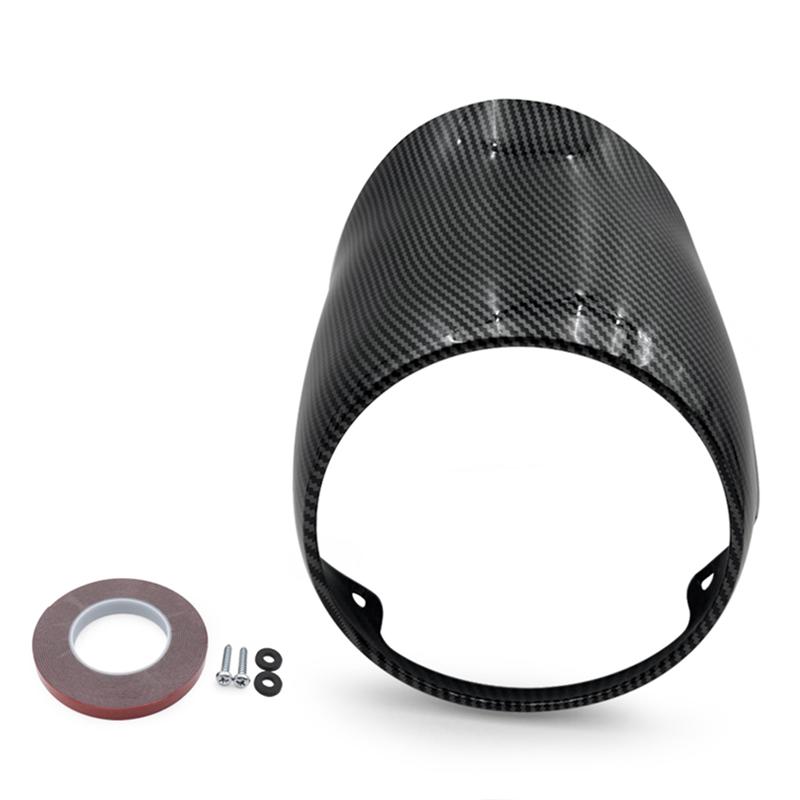 Ac29-Motorcycle Front Fairing Headlight Cover Windshield Fairing For Vespa Primavera 150 Carbon Fiber Pattern Carbon Fiber Pattern