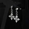 Sterlingworth Lichtb-D2 Natural Stone Silver Cross Earrings