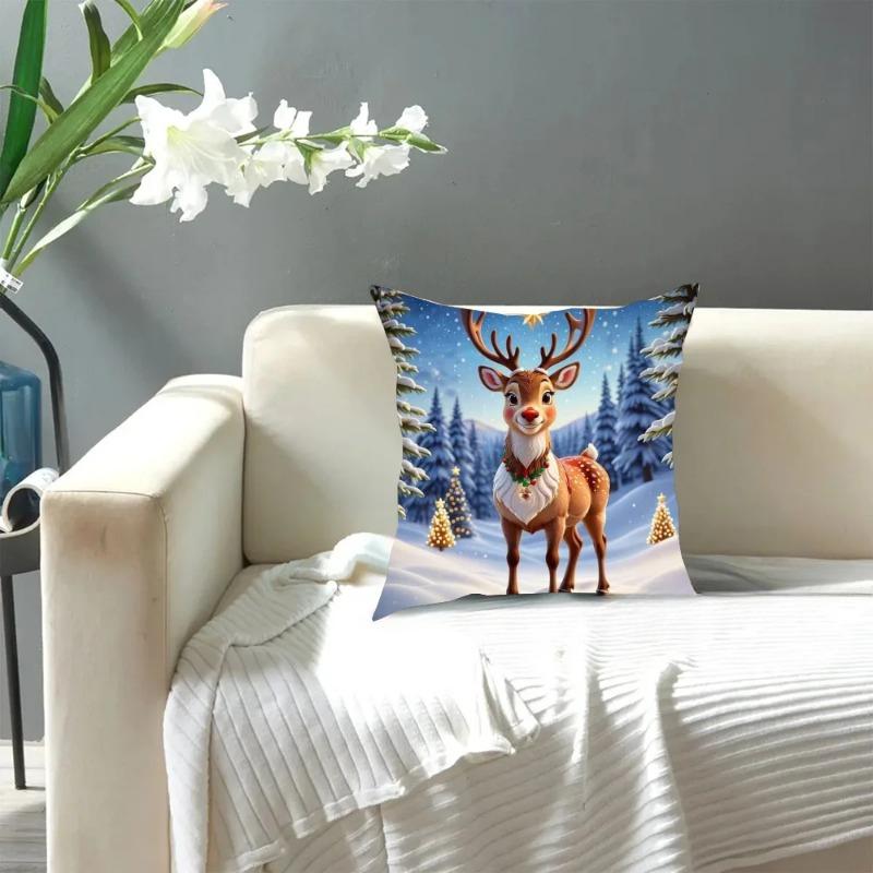 Weihnachts-Hirsch Kissenbezug Kissenbezug Sofakissenbezug Zimmer Heimdekoration