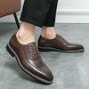 Fashion Business men's leather shoes Classic and Gentleman British Style Party and groom's wedding Hot selling Black brown shoes