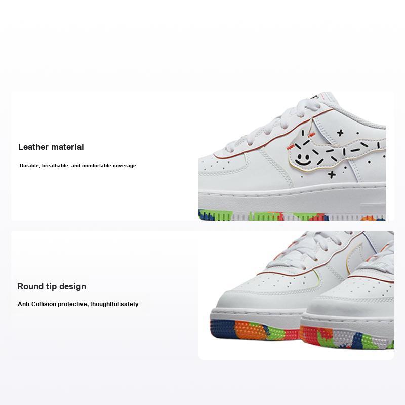 Nike Air Force 1 LV8 GS Dessin Baskets Enfants Blanc Orange Total DV1366-111