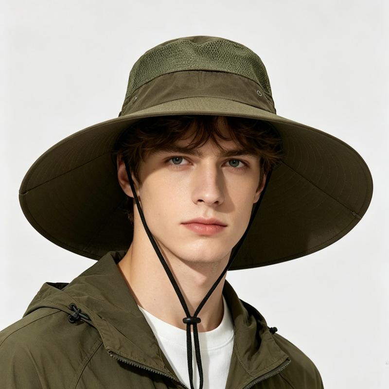 Sonnenhüte für Herren Damen Fischerhut UPF-Schutz Breiter Rand Fischerhut Atmungsaktiv Schnelltrocknend Wasserabweisend Outdoor Wandern Strand Reisen Sommerhüte