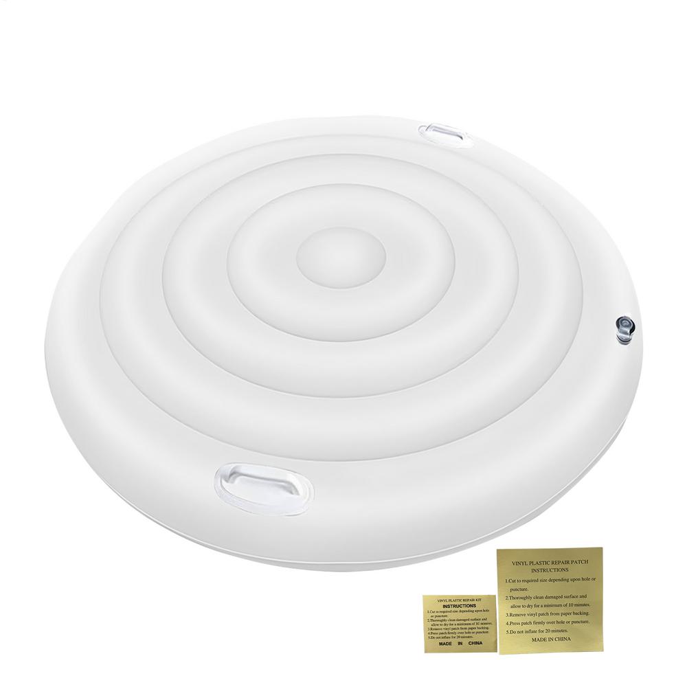 

Крышка для гидромассажной ванны, 5,25 фута, круглая, надувная, складная, с ручкой, теплоизолирующая, защитная, для дома белый