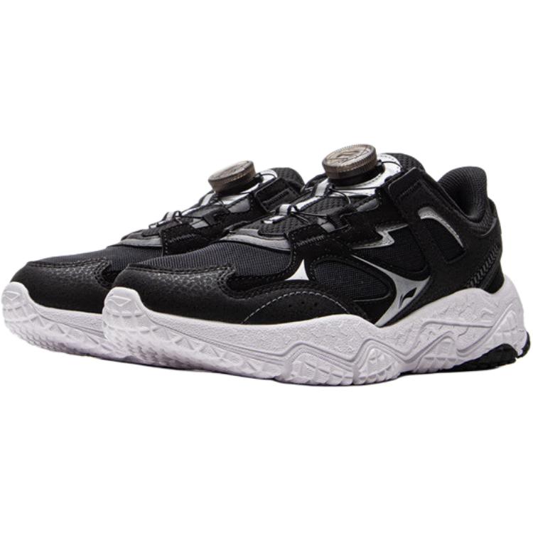 Li Ning Kids Comfortable Versatile Non-Slip Low-Top Casual Shoes Kids Sneaker Black YKCU230-1