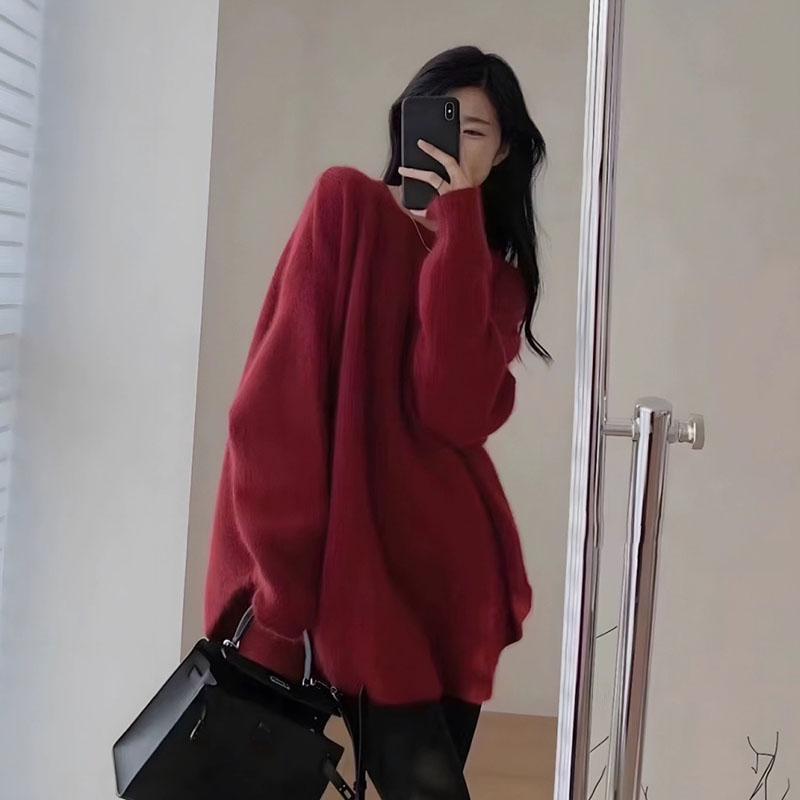 Sweater women's autumn clothing new autumn and winter French chic and beautiful unique knitted base sweater pullover inner top