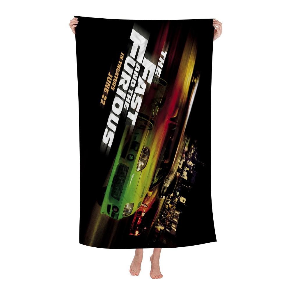 Fast Furio Bath Towel Microfiber Soft Water Absorbing Breathable For Girl Kids Decorative Cartoon Beach Towel