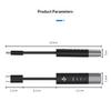 MH657B Type-C to 3.5mm Audio Adapter 4 Sound Modes In-line Control HiFi Sound Converter with RGB Light