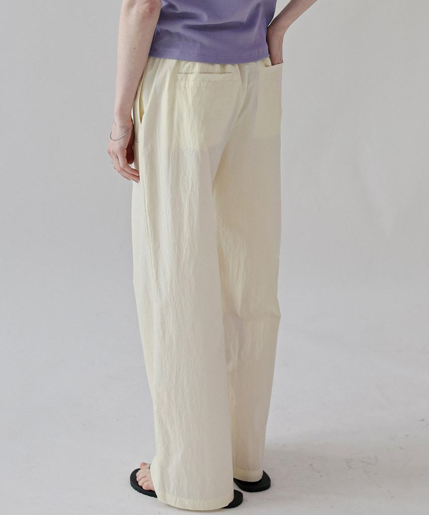 Keullaepeu Soft Embroidered Elastic Waist Pants _Butter