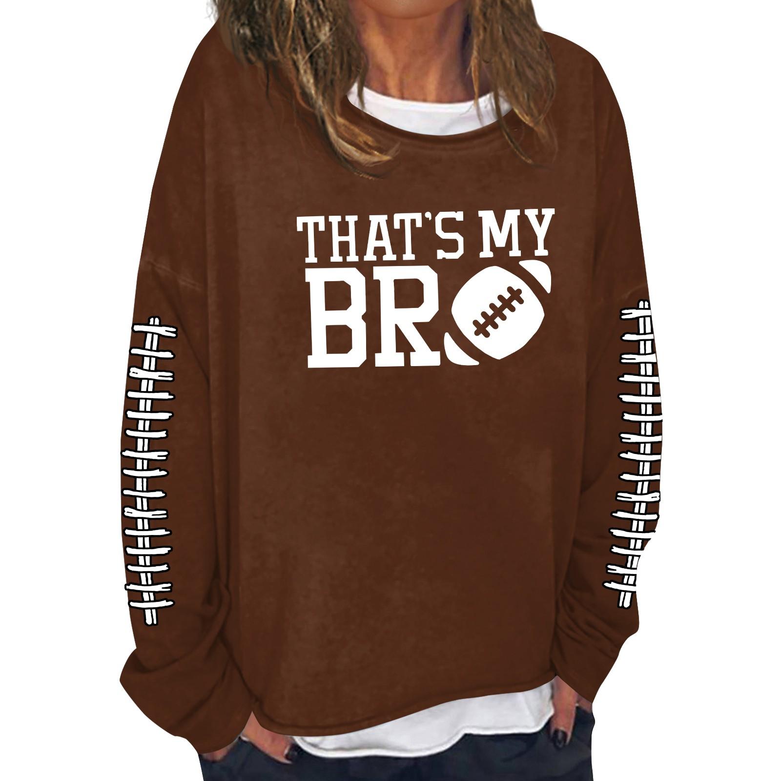 

Женская модная повседневная толстовка с длинным рукавом и круглым вырезом с принтом XXL кофейный