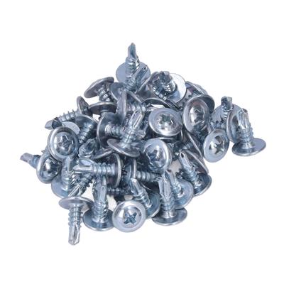 50PCS Round Head Drill Screw Set Carbon Steel Galvanized Self Drilling Screws 4.2x13mm Washer
