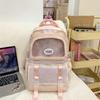 Schoolbag1011 autumn new high-value color matching design transparent pain bag cute cartoon student large-capacity backpack
