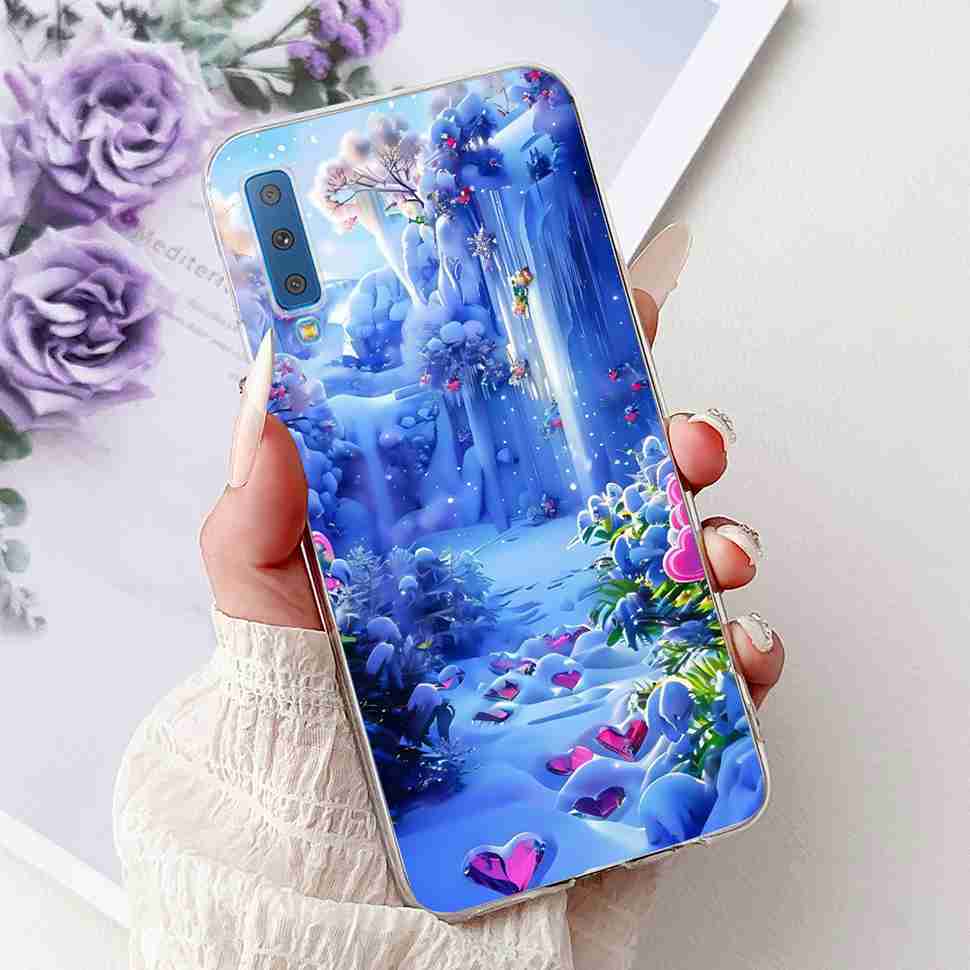 For Samsung Galaxy A7 2018 Case SM-A750F Fashion Colorful Butterfly Soft Silicone Cover For Samsung a7 A7 2018 6.0" Cases Bumper