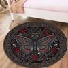 Schmetterling Gotischer Prunk Runder Teppich, Teppich für Wohnzimmer Schlafzimmer Sofa Spielzimmer Dekor, Rutschfeste Fußmatte83