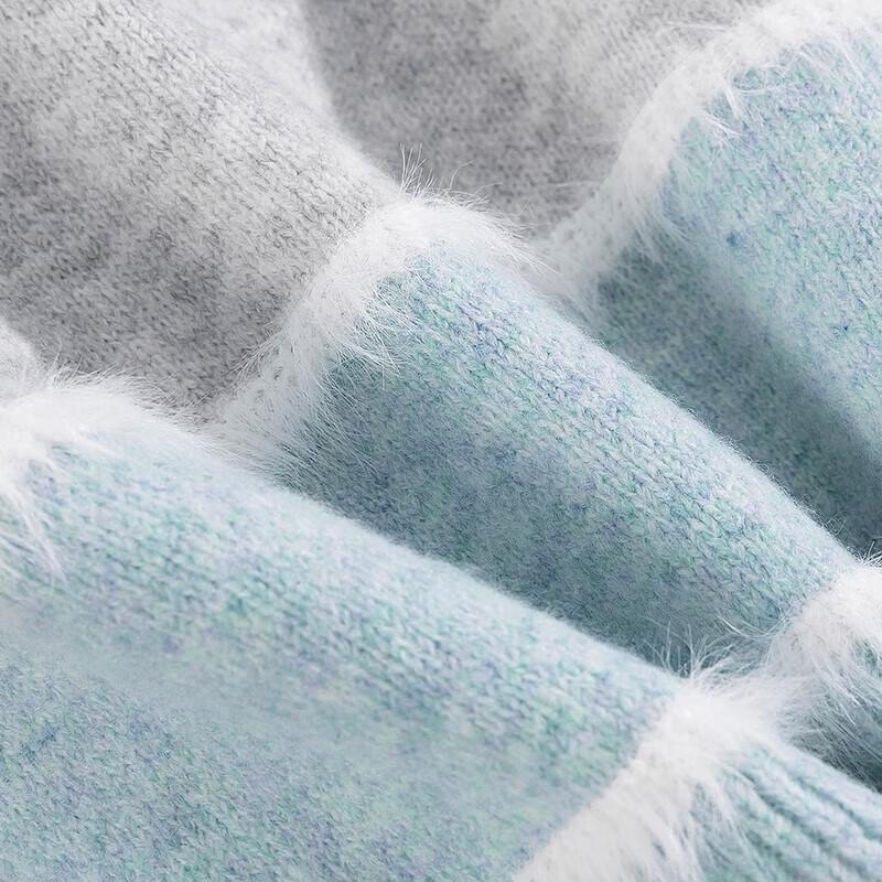 Dámský plyšový patchworkový svetr volného úpletu Ta Chi