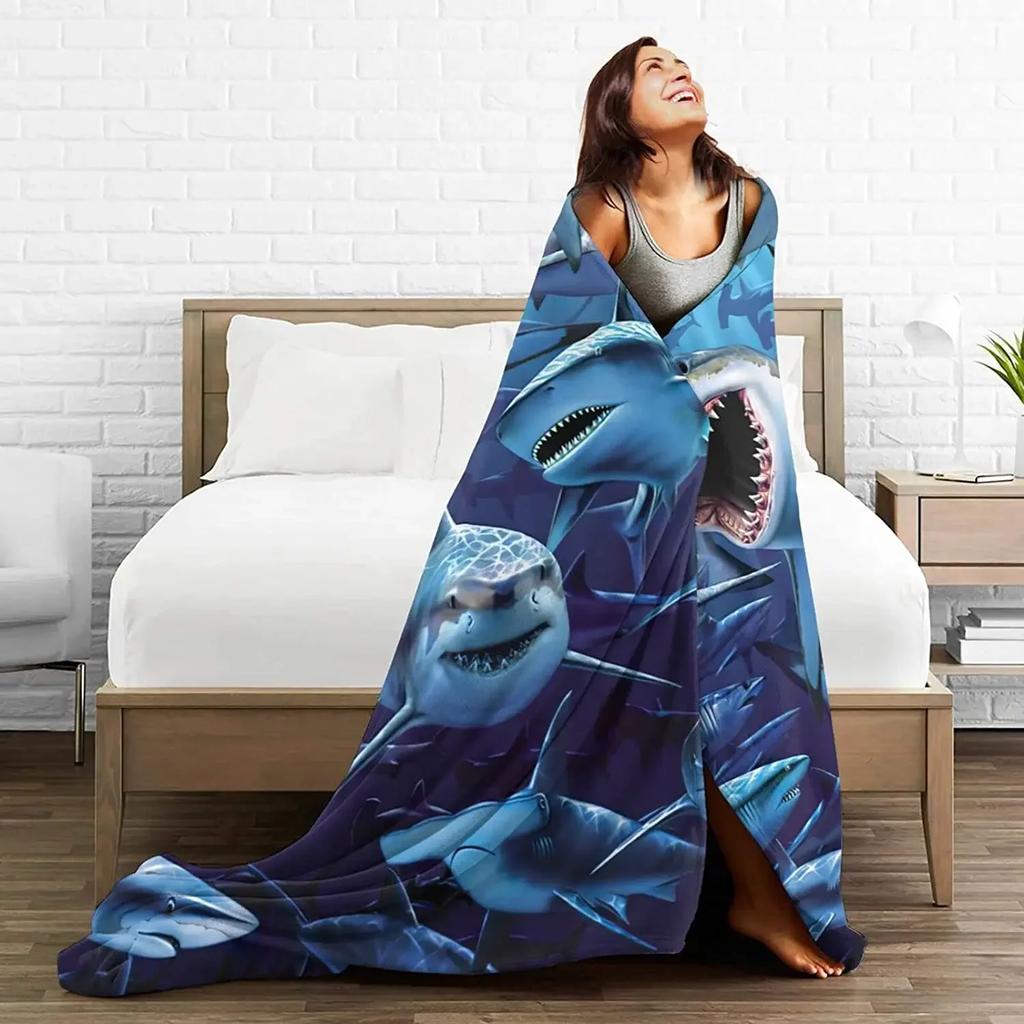 Blanket Shark Blankets Fleece Throw Blanket Ultra Soft Flannel Bed Blanket Warm Fuzzy Plush Blanket 50"X40"