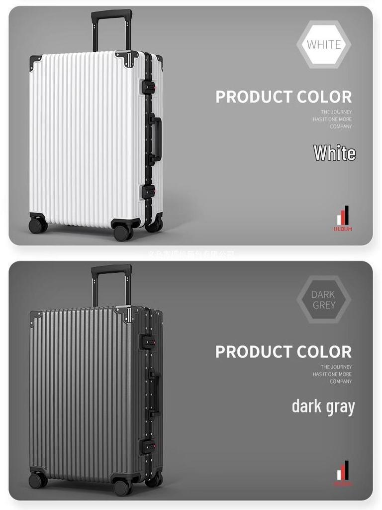 Ping Travel Suitcase: Large Capacity 28-Inch Leather Trolley with Lock for Men and Women, Compact Carry-on for Students.