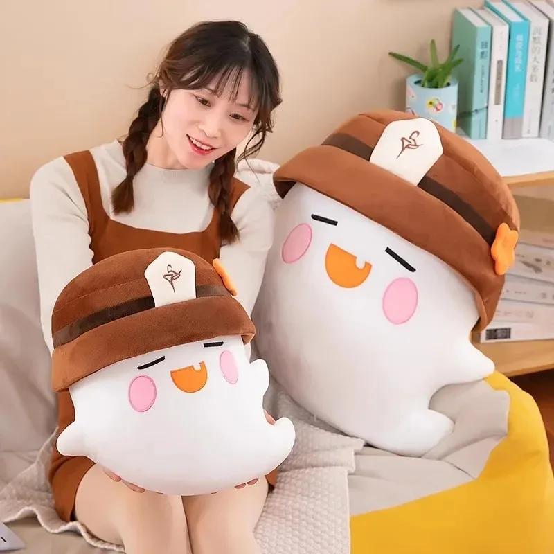 Genshin Impact Hutao Plush Throw Piillow Anime Cute Ghost Stuffed Cushion Sofa Decorative Body Pillow Sleep Back Cushion Decor
