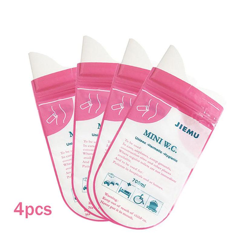 

4Pcs 700ml Emergency Portable Car Urine Bag Vomit Bags Mini Mobile Toilets Handy Unisex Disposable Urinal Toilet Bag Pink/Green